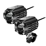 Tackform Dual Motorcycle Auxiliary LED Lights | 6000 Lumens, 60W, 3000K-6000K, IP68 Waterproof | Billet...
