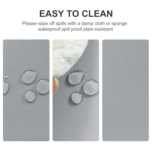 DWCN Round Table Cloth 160 Diameter Silver Grey Round Tablecloth Wipeable Tablecloths Table Cloth Wipe Clean Water Resistant Table Cloths Polyester - Image 3