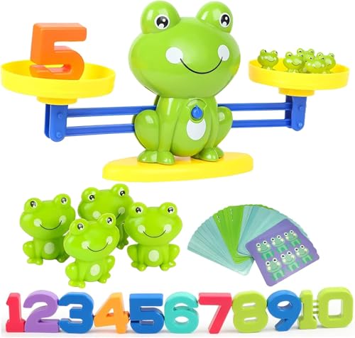 HOWADE Frosch Balance Mathematik-Spiel-Spielzeug, Kinder, Wiegewaage, pädagogisches Zählspielzeug für Vorschüler/Kindergarten… – Ansicht 1