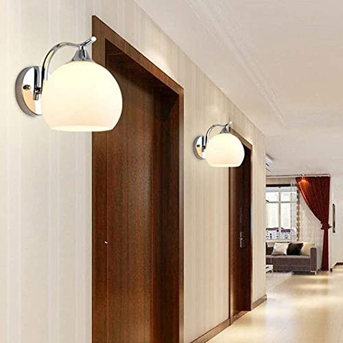 Luces de pared esféricas LED para salón pasillo y escaleras con tulipa opalina 3