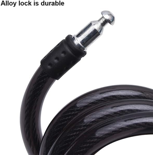 Miniatura 4 de Edward Tools Candado de bicicleta con llaves  Cable de seguridad resistente de 0.472 in de grosor con cubierta resistente al corte  Bloqueo y