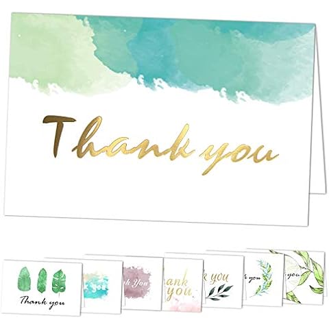 Thank You Cards 40 Pack Assorted Thank You Note Greeting Cards with Envelopes for All Occasion,Your Wedding,Graduation,Baby Shower,Bridal Party,Anniversary,Business,Mother's Day,4x6Inches-Blank Inside Cover