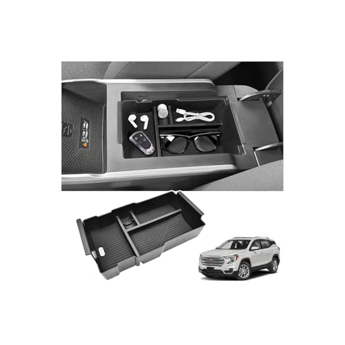 GZSH Center Console Organizer Compatible with 2025 2026 GMC Terrain (Elevation/AT4/Denali) |Easy to Install| |Add Extra Space| Armrest Storage Box Middle Console Tray GMC Terrain Interior Accessories