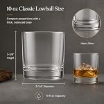 Kingrol 12 Pack Double vieille mode Whiskey Lunettes, 10 oz Verres pour scotch, bourbon, cocktails, boissons, eau