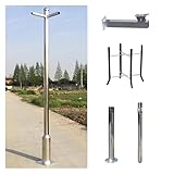 Poteau de caméra de surveillance réglable, support de sécurité toutes saisons pour la surveillance extérieure, poteau extra long pour une meilleure couverture de la caméra