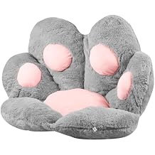Cat Paw Cushion L-Shape Office Desk Chair Cushion, Cats Paw Cushion Cute Seat Cushion, Plush Seat Cushion, Room Decor for Living Room Sofas, Bedroom Office Gaming Chairs Gray