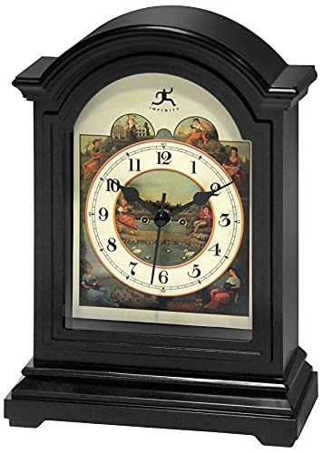 Infinity Instruments Black Plastic Tabletop Clock 9 X 6 Decorative Mantle Tabletop Clock Mini Desktop Table Mantel Decor Vintage Living Room Decor… #TOP1