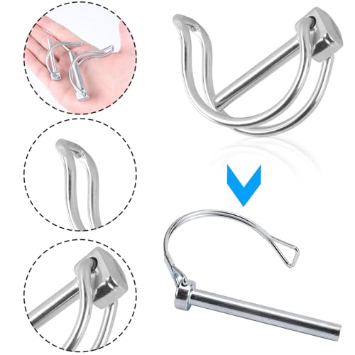 Rohrklappsplinte, 6 x 45mm Sicherungsstift, 10 Stück mit Rastverschluss, Verzinkt Splinte, Sicherungsbolzen, für Bauernhof Rasen Garten