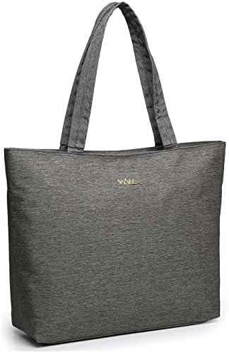 NNEE Water Resistance Nylon Laptop Tote Bag Computer Travel Carrying Shoulder School Bag (12-13.3 Inch, Gray)
