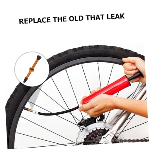 1 Par Tapa de Válvula Ciclismo Francés Aluminio Naranja miniatura 2