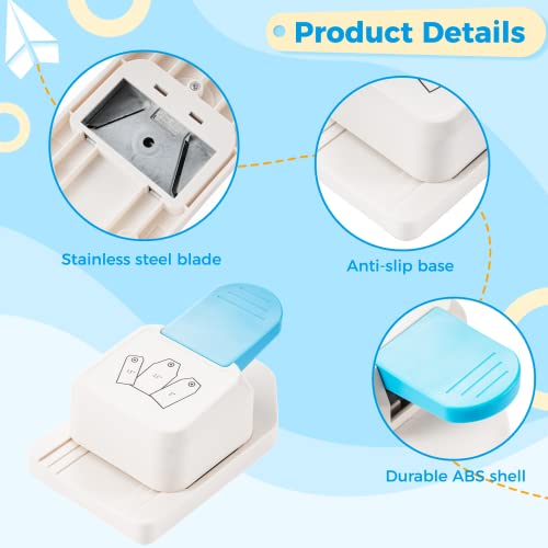 3 In 1 Craft Tag Punch, Tag Shape Lever Action Craft Puncher, Small Hole Punch For Tags Paper Craft Diy Projects Card Making Scrapbooking,1.5/2/ 2.5 Inches,Random Color Shades #TOP3