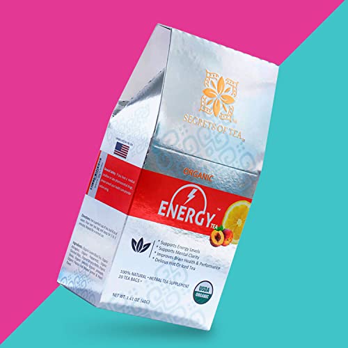 Secrets Of Tea- Energy Tea For Positive Energy Levels, Stress Relief, And Focus Support, Energy Drink Alternative, Natural Caffeine From Black Tea, Astragalus + Nettle Tea, 40 Cups #TOP1