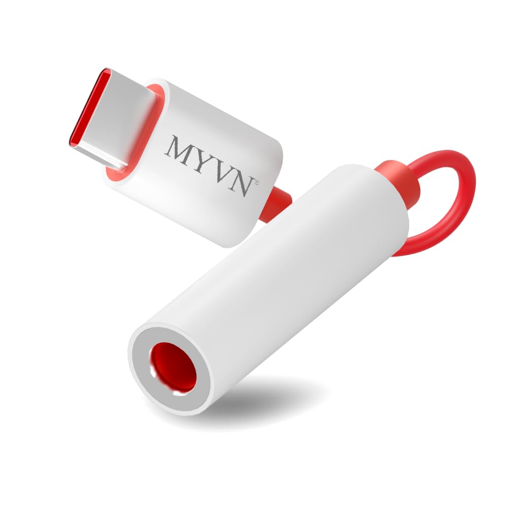 MYVN Oneplus Headphone Jack Type C to 3.5 Mm Jack Audio Connector, Noise Cancelling Headphones Jack Converter Audio Adapter (Red)-image-23