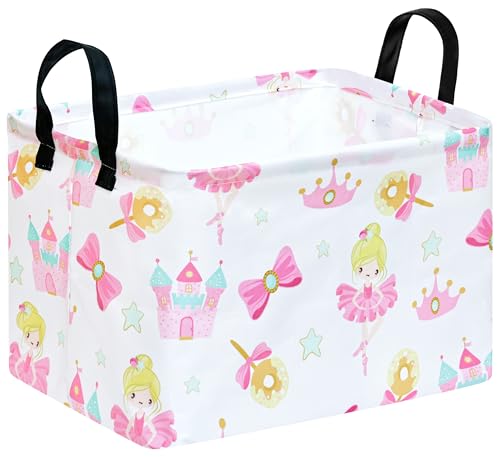 Image of Castle Princess Storage Laundry Basket | Gift Storage Basket, Nursery Hamper, Home Bedroom, Laundry Hamper, Shelf Baskets