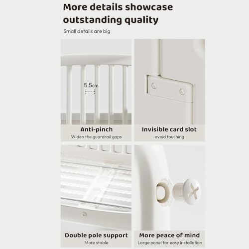 Image of StarAndDaisy Baby Cot with Wheels / 100KG Heavy Duty PP Baby Crib /Waterproof & Termite Resistant /BPA-Free Newborn Baby Bed /Portable Infant Sleeping Cot -White (Dreambud-White)