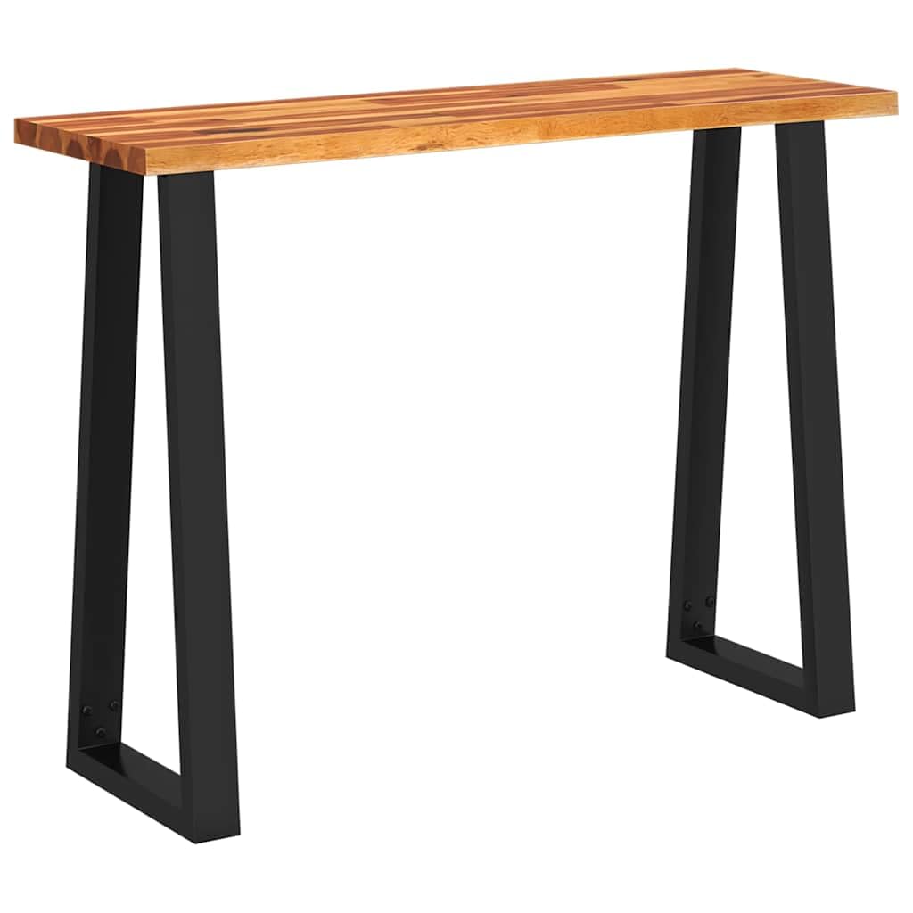 Tavolo consolle con bordo vivo, in legno massiccio di acacia, 110 x 35 x 80
