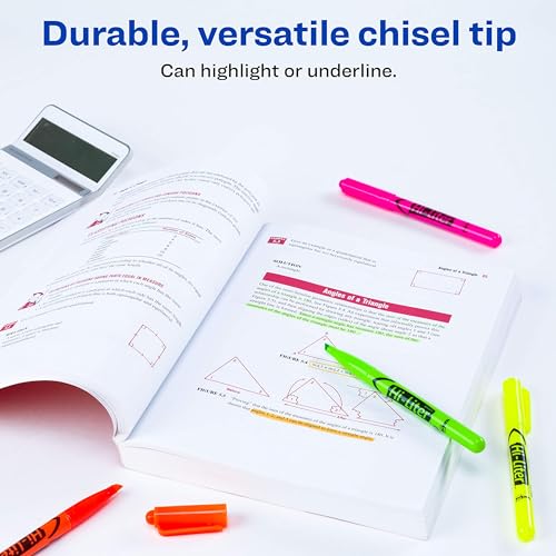 Image of Avery Hi-Liter Pen-Style Highlighters, Smear Safe Ink, Chisel Tip, 4 Assorted Color Highlighters (23545)