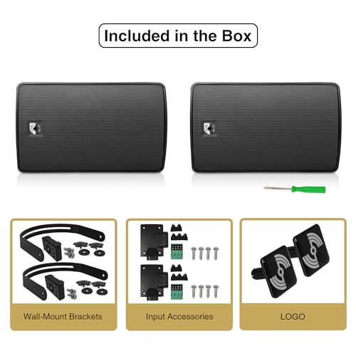 Image of Sound Town Commercial Restaurant Bluetooth Amplifier + Surface-Mount Speaker Set, with One 6-Zone 70V /100V Amplifier with Bluetooth, 6 x 6.5-Inch Surface-Mount Speakers, Black (PAC180X6TV6B)