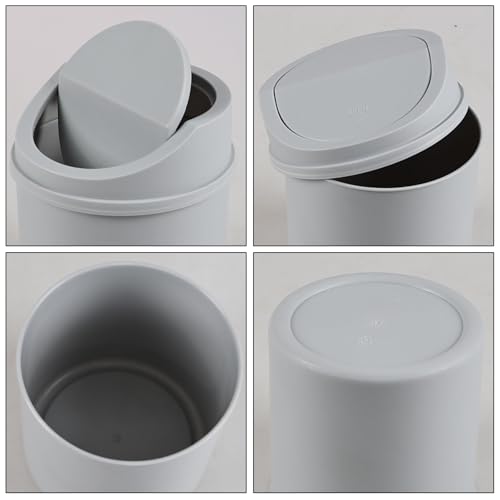 Caneca de basura de escritorio 0.5 galón gris miniatura 3