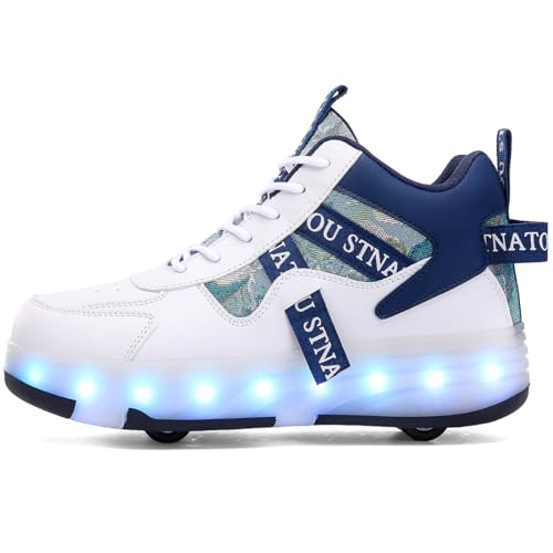 HHSTS Roller Skate Shoes for Kids Upgraded 16 LED Model 4-Detachable Wheeled Light up Boys Girls High Top Fashion Sneakers for Child Christmas Birthday New Year Gifts3