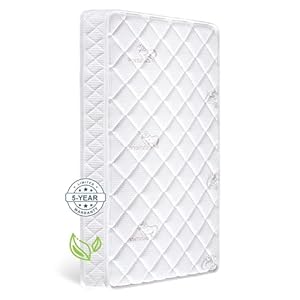 Letmxiu Premium Dual Sided Crib & Toddler Mattress,100% Knitted Fabric, Premium Fleece Surface-Hypoallergenic, 5″ Thick Firm Soft Crib Mattress, Non-Toxic – Fits Standard Cribs & Toddler Beds