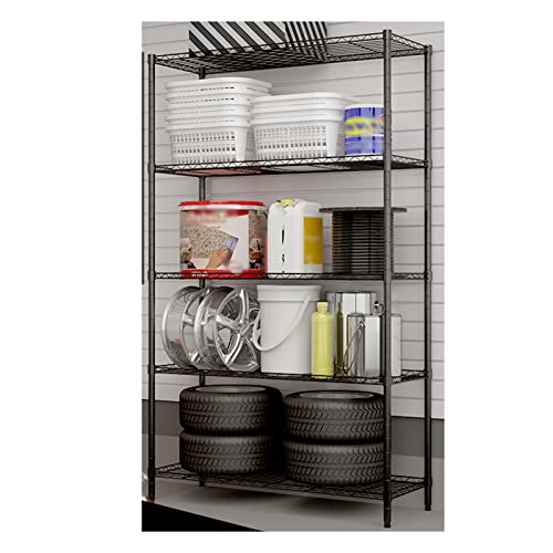 Estantería de acero al carbono resistente de 5 niveles, 90 x 35 x 170 cm, resistente al óxido, para el hogar, cocina, salón, baño, dormitorio, uso al aire libre