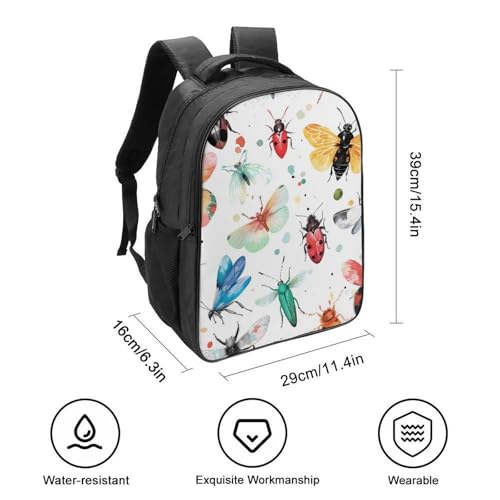Colorful Insects Funny 16 Inch Backpack for Men Women Casual Daypack with 2 Compartment for Travel Work2