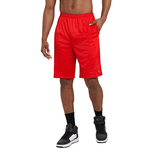 Champion mens 9" Shorts, Mesh Shorts, 9", Mesh Basketball Shorts, Mesh Gym running shorts, Crimson-407q88, Small US - image 5