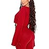 Two Piece Outfits for Women, Long Sleeve Crop Top and Bodycon Pants Tracksuit Sets, Fashion 2 piece Clubwear Sweatsuit - red - S