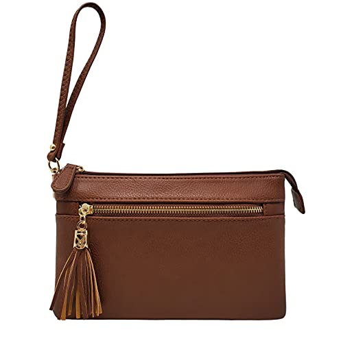 Image of Solene Women's Lightweight Multi Compartment Wristlet Clutch Wallet Crossbody Bag