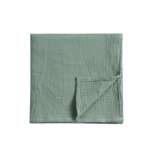 Image of Meracorallo Muslin Swaddle Blanket, 100% Cotton Receiving Blanket Soft and Breathable Swaddle Wrap for Baby Boys and Girls (Roman Green)