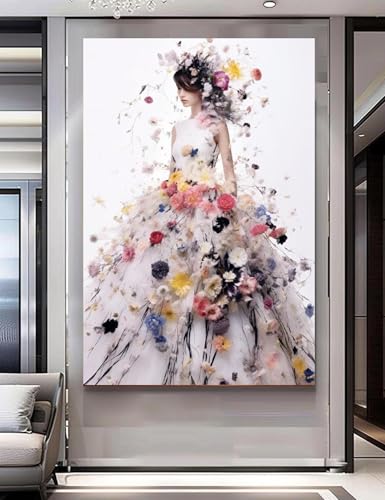 Toile florale Femme au parfum : sublimez un mur vide avec ce cadre 20x30