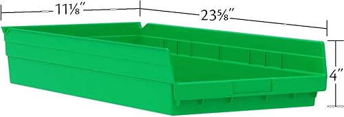 Vista 4 de Akro-Mils 30174 - Caja de plástico para estantes anidados, (24 x 11 x 4 pulgadas), color amarillo, (paquete de 6)