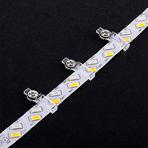 Mudder 300 piezas clips para tiras LED transparentes miniatura 3