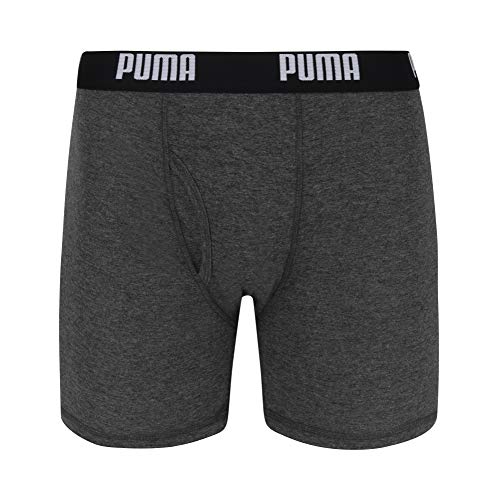 Puma Men's 3 Pack 100% Cotton Boxer Brief, Dark Grey, Medium #TOP5