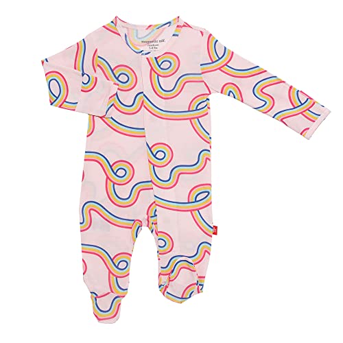 Image of Magnetic Me Footie Pajamas Soft Modal Baby Sleepwear with Quick Magnetic Fastener | Boys and Girls Sleeper Preemie-24 Months