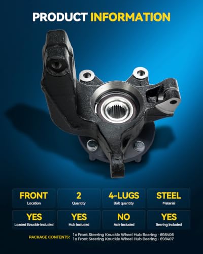 Image of PHILTOP 2 x Front Left and Right Knuckle Wheel Hub Bearing for Ford Focus,
