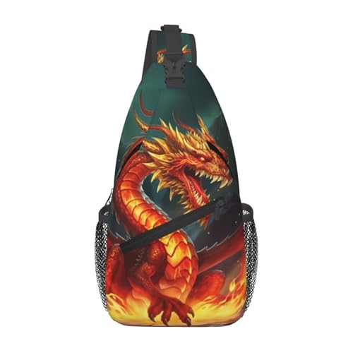 Bolso cruzado Dragon King en fuego para hombres y mujeres miniatura 1