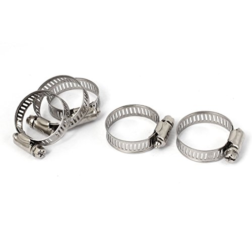 Aexit Adjustable 18mm-32mm Clamps Range Band Worm Hose Clip Clamp Strap Clamps 5 Pcs