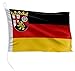 Produktbild FLAGLY Premium Bootsfahne Rheinland-Pfalz 20 x 30 cm - 115g/m² Stoffgewicht - gedruckt, robust mit Strick & Schlaufe, Bootszubehör Motorboot (20 x 30 cm - Rheinland-Pfalz)