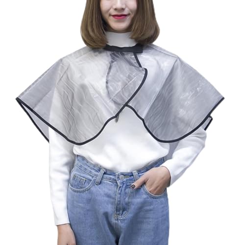 EXQUIMEUBLE Cape de Coiffure de Salon Courte Imperméable Réutilisable en Ev Design Moderne pour Coloration à Domicile Clients Professionnels