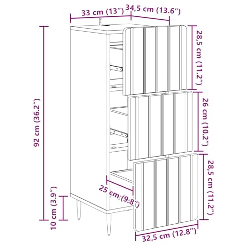 Commode avec 3 tiroirs gain de place pour optimiser les petits espaces de vie - 3