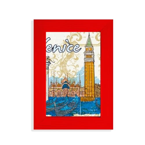Marco de fotos de Italia, Venecia, monumento nacional, ilustración, arte rojo