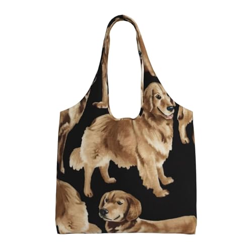 EdWal Golden Retriever Canvas Einkaufstasche Schwarz