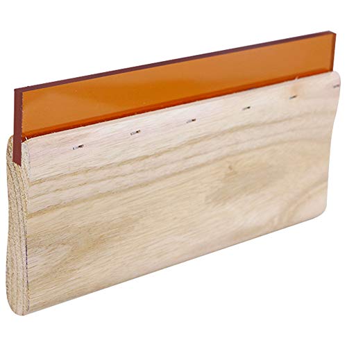 Screen Printing Squeegee, zosenda 2 Pcs 75 Durometer Wood Ink Scraper Silk Stencil Squeegee for Screen Printing (9.8 in & 3.9 in)