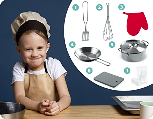 Ricokids,RC-796 Holzküche für Kinder, Spielküche aus Holz mit Eiswürfelspender und interaktivem Zubehör, Little Cook's… – Bild 3