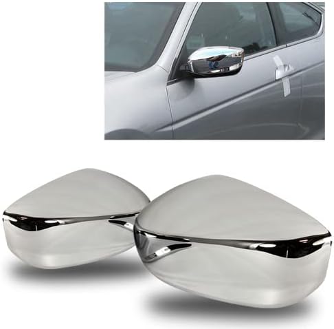 Chrome ABS Plastic 2 Pieces Side Mirror Cover Cap Kit Compatible with 2008-2012 Honda Accord, 2009 2010 2011