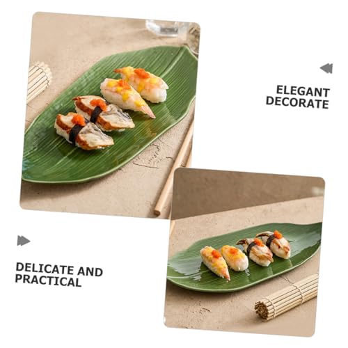 Plato de cerámica rectangular para servir sushi miniatura 4