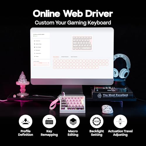 Image of MechLands AJAZZ AK029 One Handed Gaming Keyboard, 8Khz Polling, 29 Keys Rapid Fast Wired Keyboard, SOCD & DKS, Magnetic Switch, Adjustable Actuation, RGB Backlits, Aluminum Plate (Black Pink)