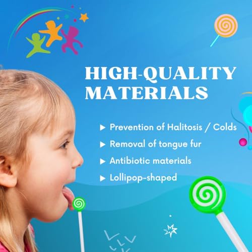 Image of Adore Kid's Tongue Cleaner with Candy Design (Multi (Pack of 4))